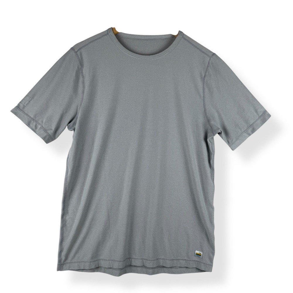 Vuori Mens Short Sleeve Performance Shirt Size Small Striped Activewear Techwear